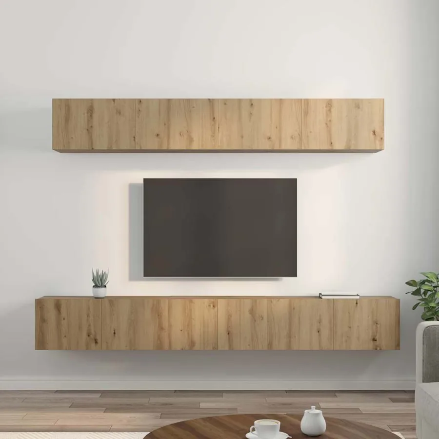 Ensemble meuble TV 5 pcs Chêne artisanal Bois d'ingénierie - 4