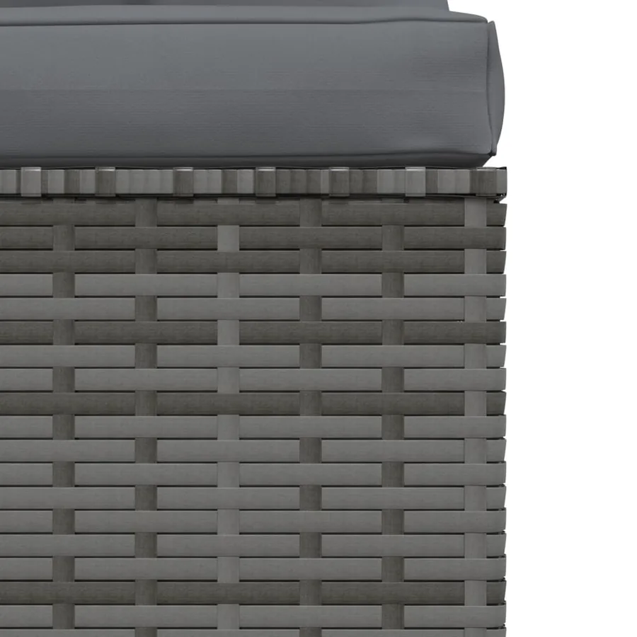 Salon de jardin 4 pcs avec coussins Gris Résine tressée - 5