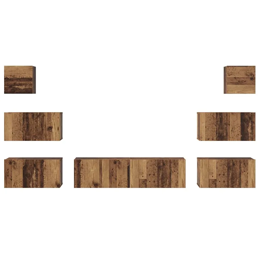 Ensemble meuble TV 8 pcs Bois Ancien Bois d'ingénierie - 7