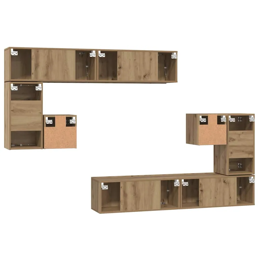 Unites TV 4 pcs Chêne artisanal Bois d'ingénierie - 10