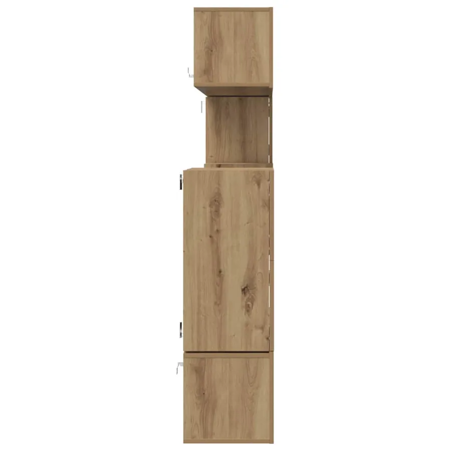 Unites TV 4 pcs Chêne artisanal Bois d'ingénierie - 9