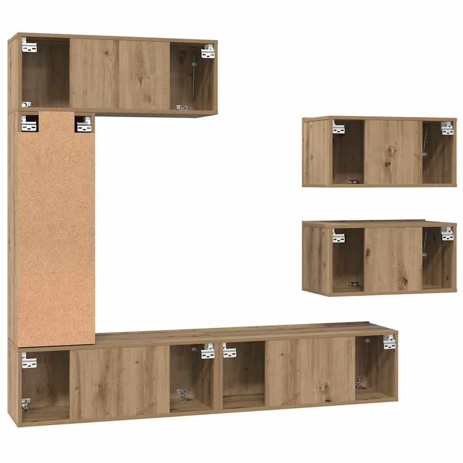 Ensemble meuble TV 6 pcs Chêne artisanal Bois d'ingénierie - 10