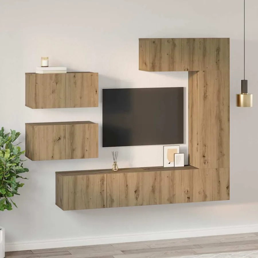 Ensemble meuble TV 6 pcs Chêne artisanal Bois d'ingénierie - 4