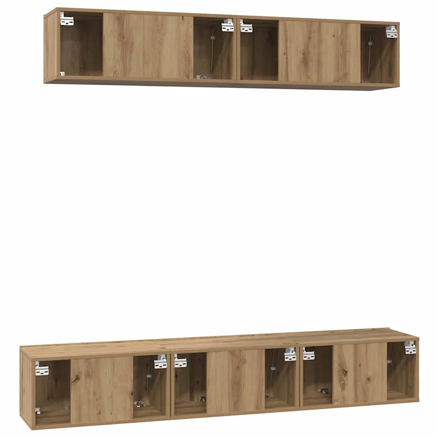 Ensemble meuble TV 5 pcs Chêne artisanal Bois d'ingénierie - 9