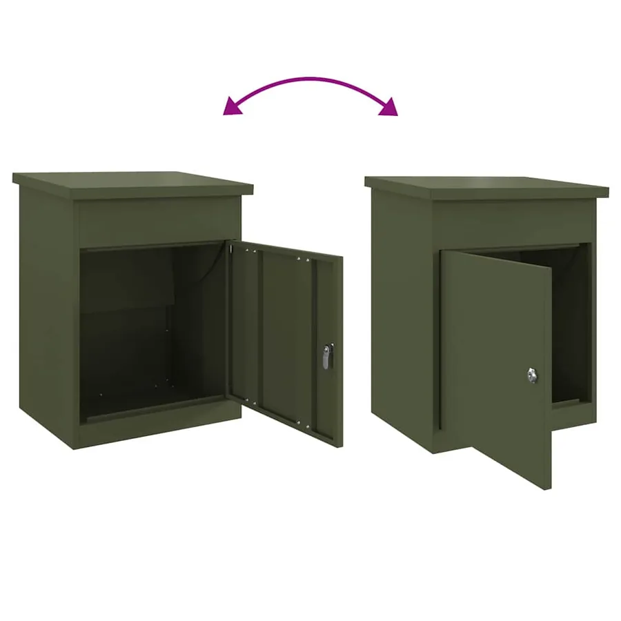 Boîte de dépôt de colis Vert olive 47,5 x 38 x 59 cm Acier - 9