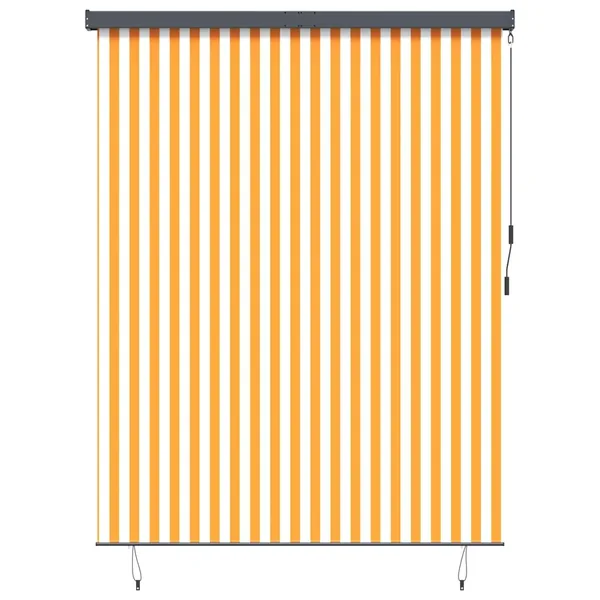 Store enrouleur Blanc et Orange 200 x 250 cm Tissu et Aluminium