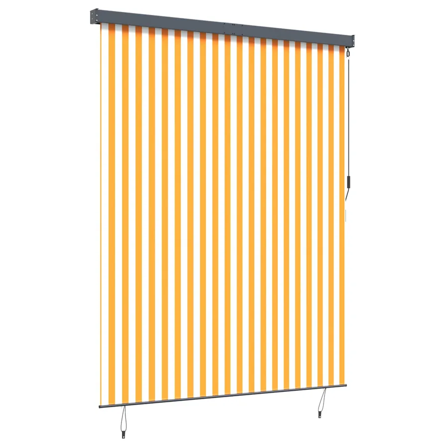 Store enrouleur Blanc et Orange 200 x 250 cm Tissu et Aluminium - 2