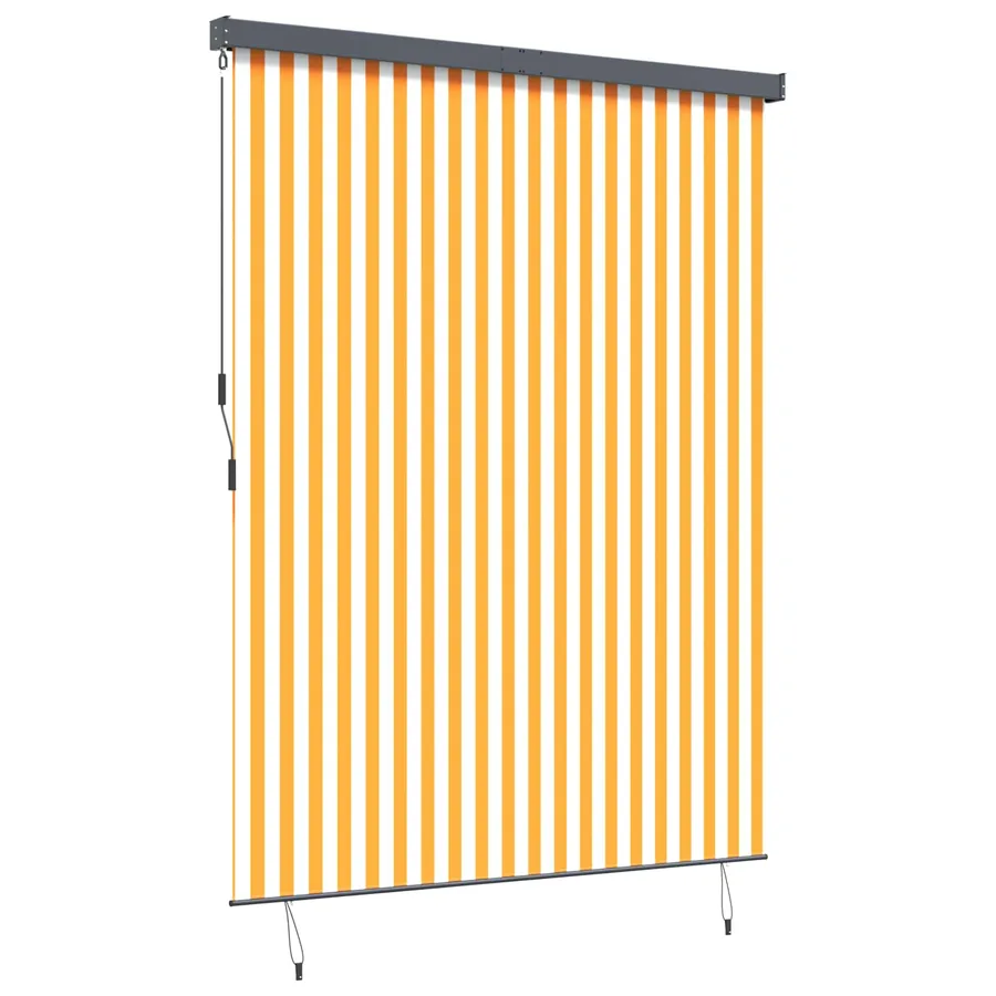 Store enrouleur Blanc et Orange 200 x 250 cm Tissu et Aluminium - 3