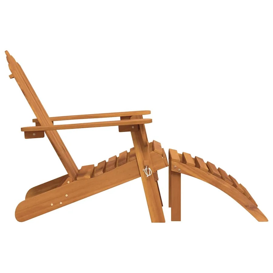 Chaise de jardin Adirondack et repose-pied Bois d'acacia massif - 5