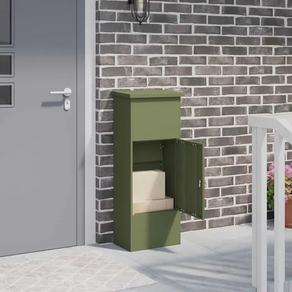 Boîte de dépôt de colis Vert olive 44,5 x 29 x 110,5 cm Acier