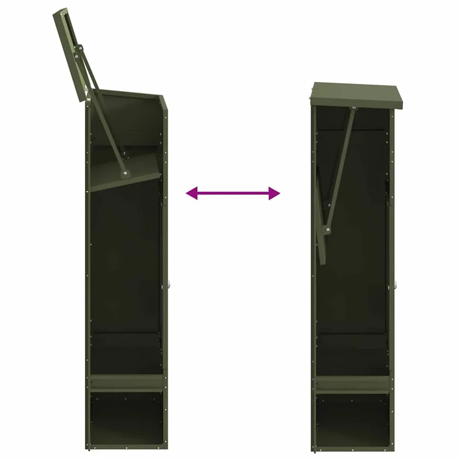 Boîte de dépôt de colis Vert olive 44,5 x 29 x 110,5 cm Acier - 10