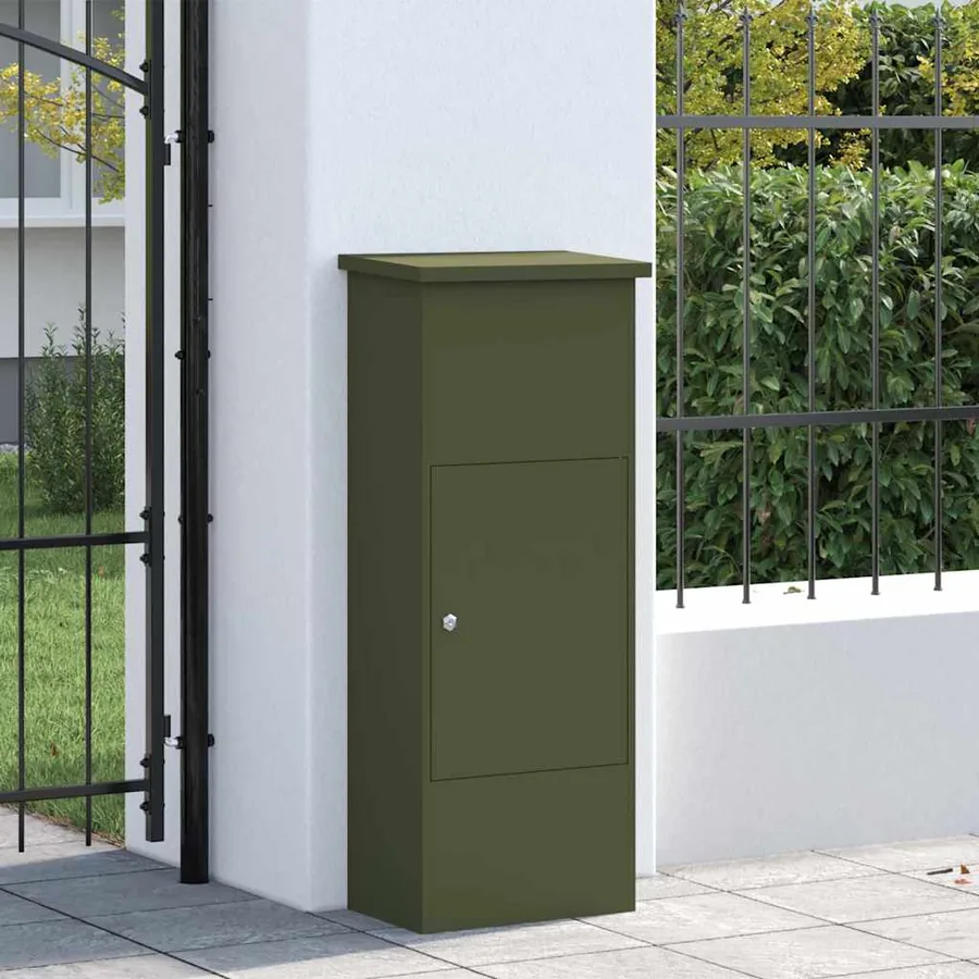 Boîte de dépôt de colis Vert olive 44,5 x 29 x 110,5 cm Acier - 3