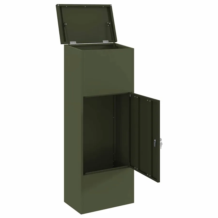 Boîte de dépôt de colis Vert olive 44,5 x 29 x 110,5 cm Acier - 4