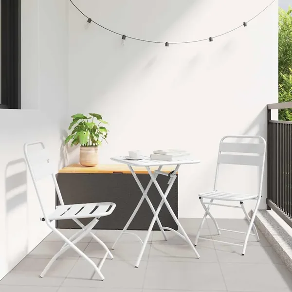 Chaise de jardin pliante 2 pcs Blanc 42 x 52 x 82 cm
