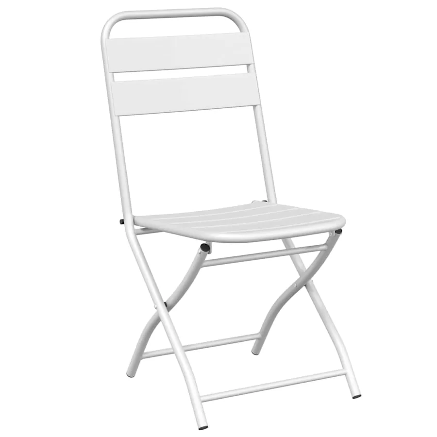 Chaise de jardin pliante 2 pcs Blanc 42 x 52 x 82 cm - 4