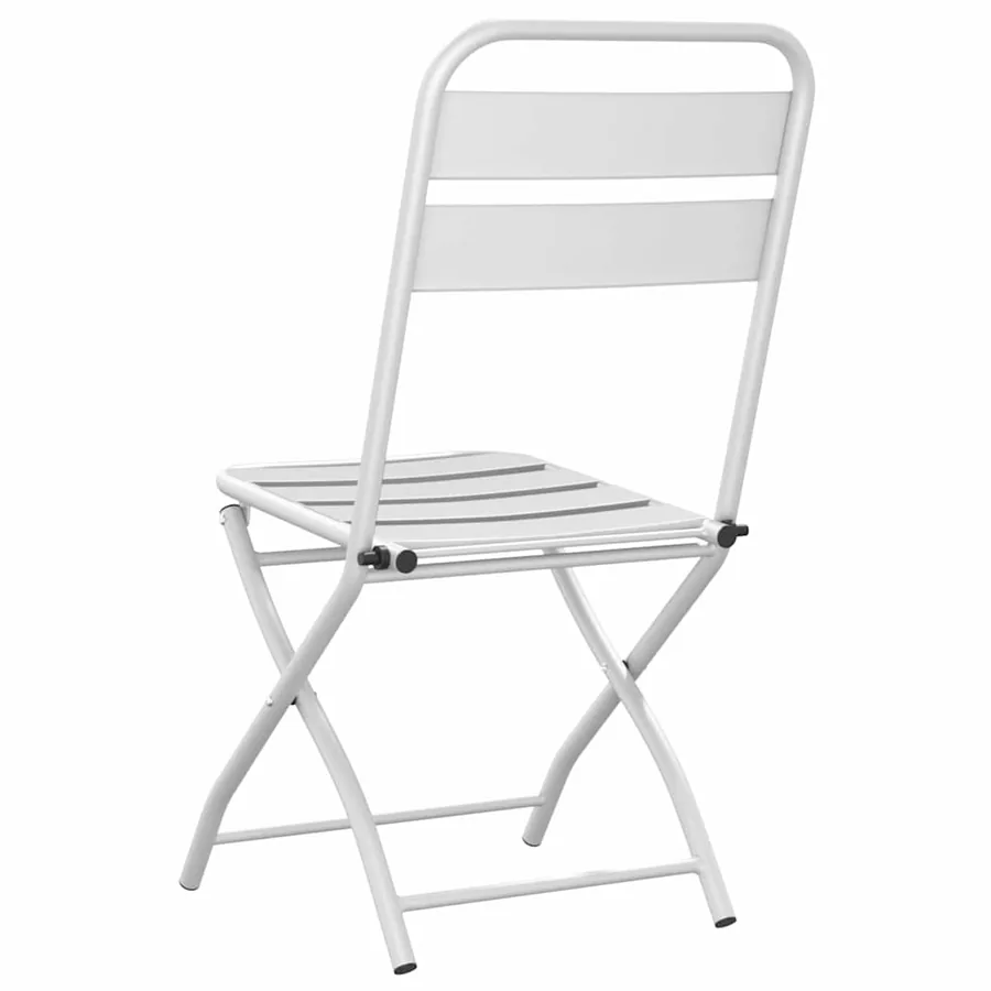 Chaise de jardin pliante 2 pcs Blanc 42 x 52 x 82 cm - 7