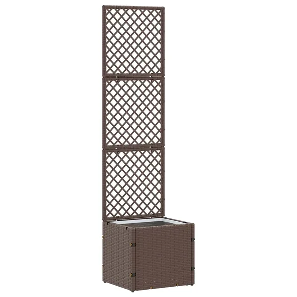 Jardinière Treillis Marron 35 x 30 x 135 cm Métал