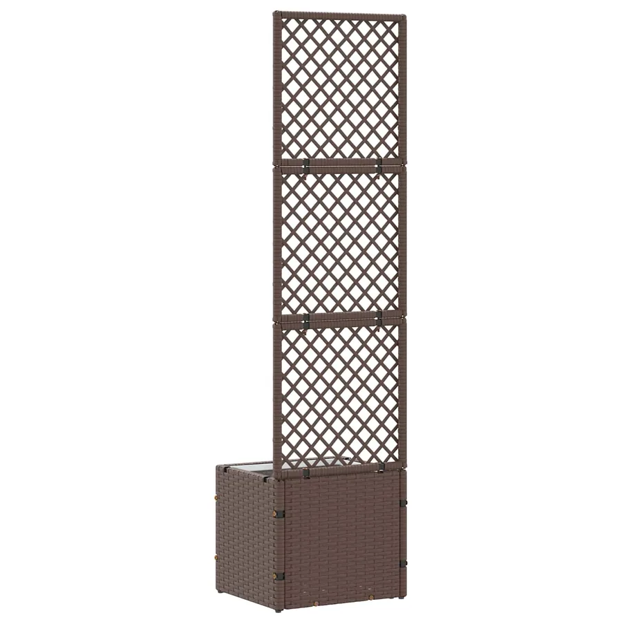 Jardinière Treillis Marron 35 x 30 x 135 cm Métал - 5