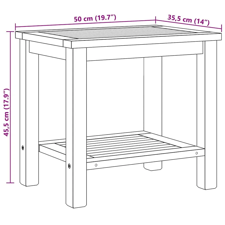 Table basse Marron 50 x 35 x 45 cm Bois de teck massif - 10