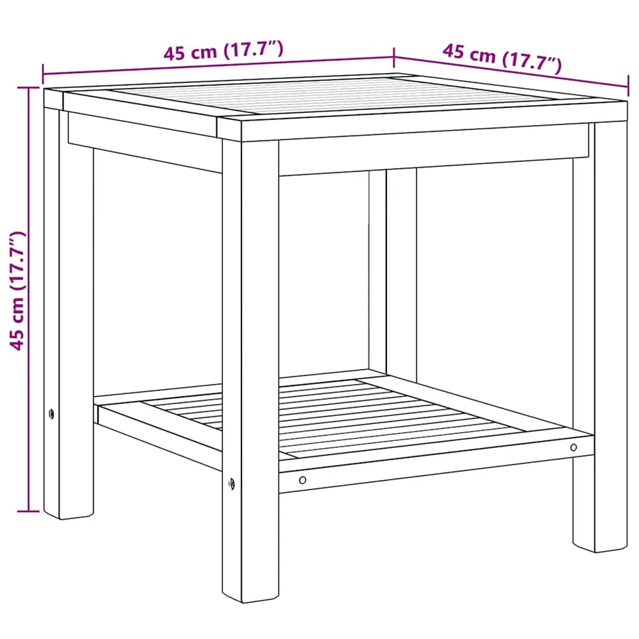 Table basse Marron 45 x 45 x 45 cm Bois de teck massif - 8