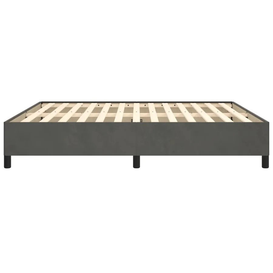 Cadre de lit sans matelas gris foncé 160x200 cm velours - 6