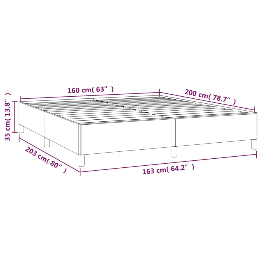 Cadre de lit sans matelas gris foncé 160x200 cm velours - 9