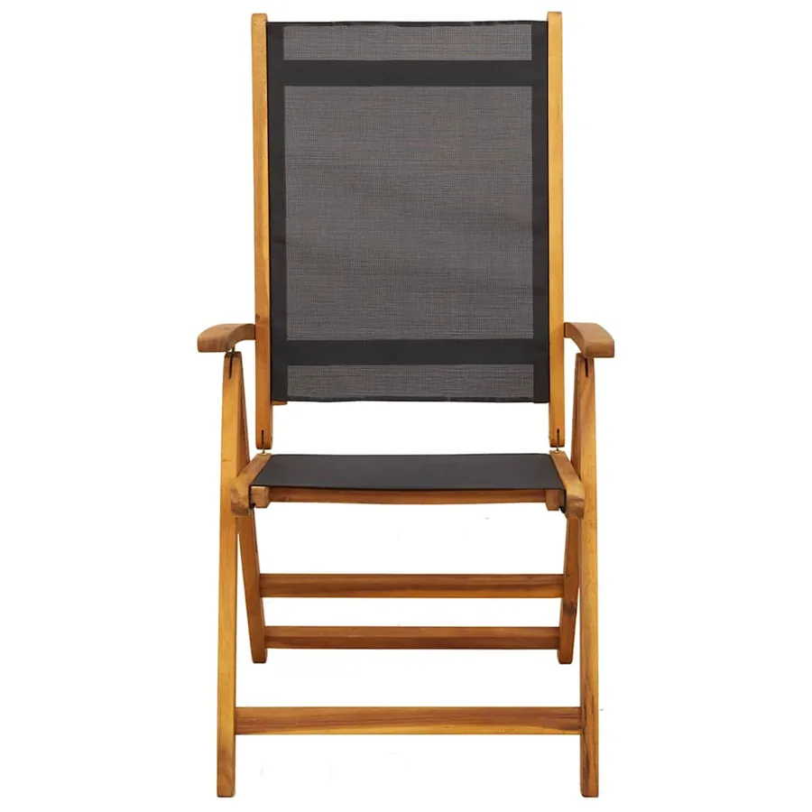 Chaises de jardin pliantes lot de 4 acacia massif et textilène - 4