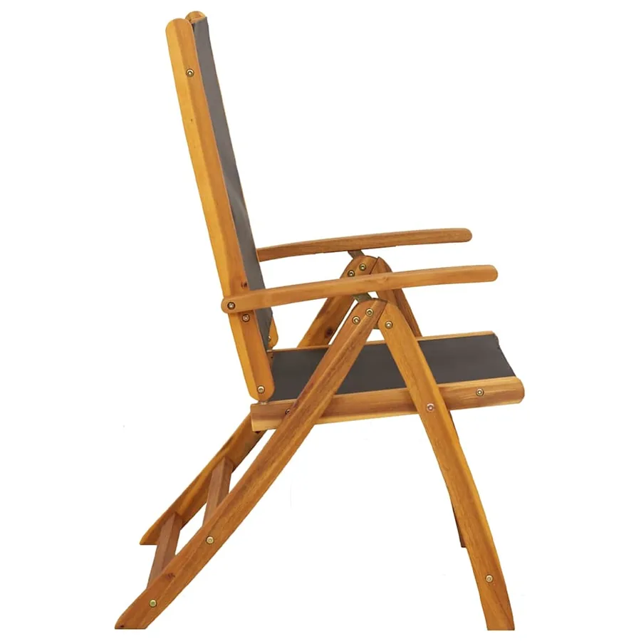 Chaises de jardin pliantes lot de 4 acacia massif et textilène - 6