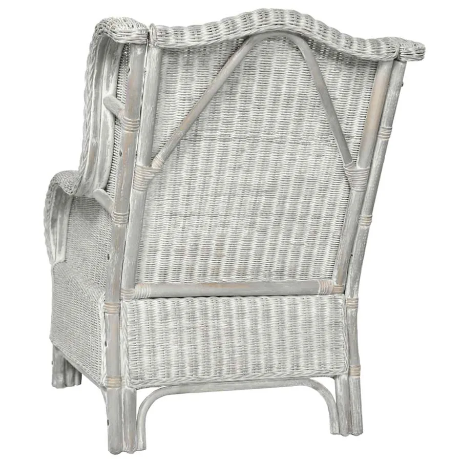 Canapé avec coussin Gris Rotin naturel et lin - 4