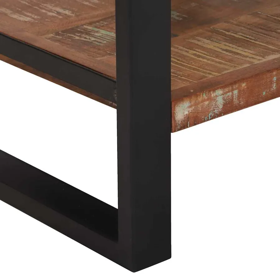 Table d'appoint Multicolore 40 x 40 x 80 cm Bois Recyclé Solide - 10