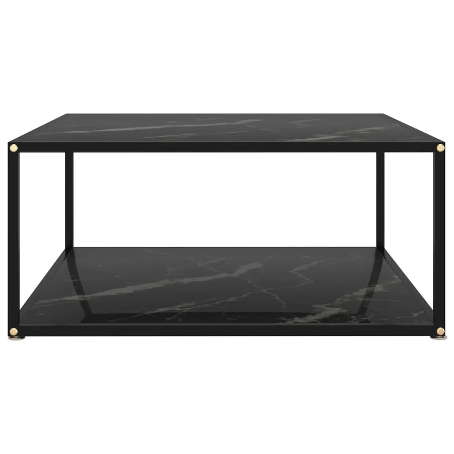 Table basse Noir 80x80x35 cm Verre trempé - 2
