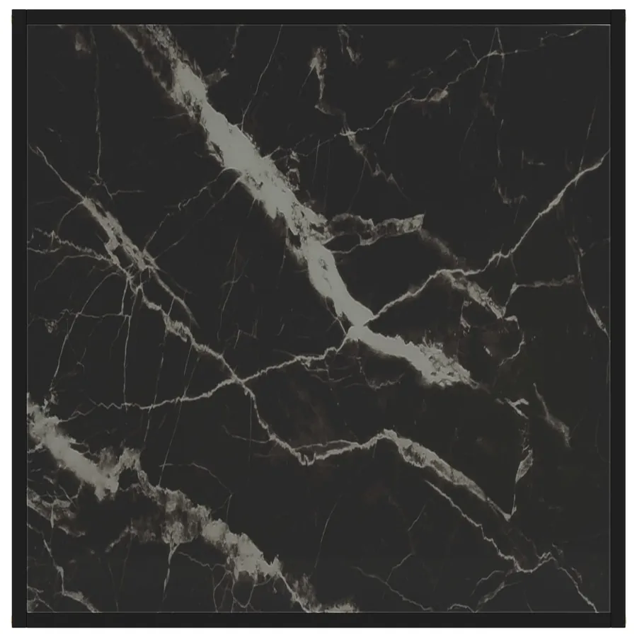 Table basse Noir 80x80x35 cm Verre trempé - 3