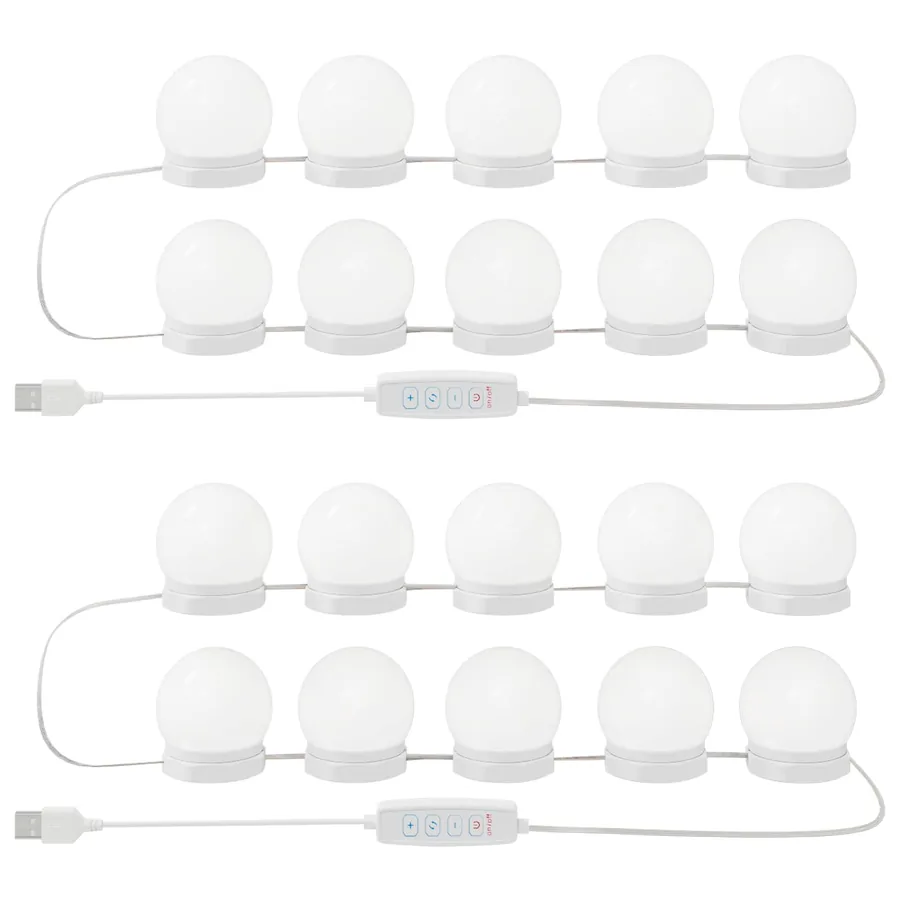Lampes miroir 2 pcs Blanc 4.5 x 4.5 x 4.8 cm Plastique - 2
