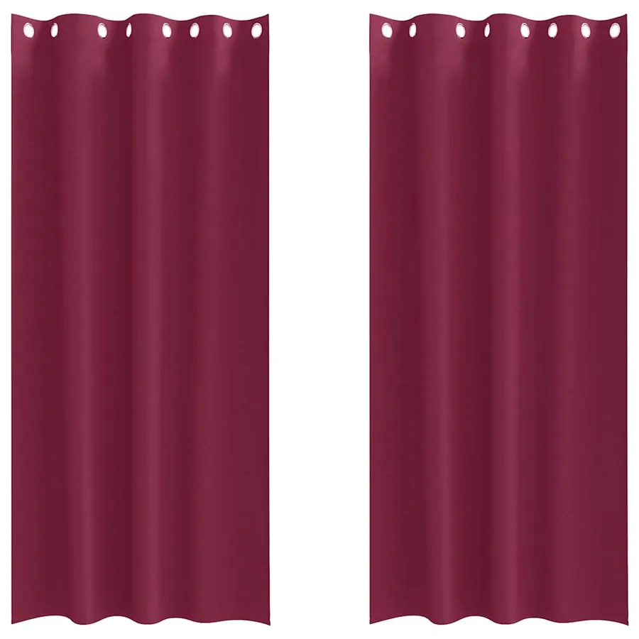 Rideaux occultants avec anneaux 2 pcs Bordeaux 225 x 140 cm - 2