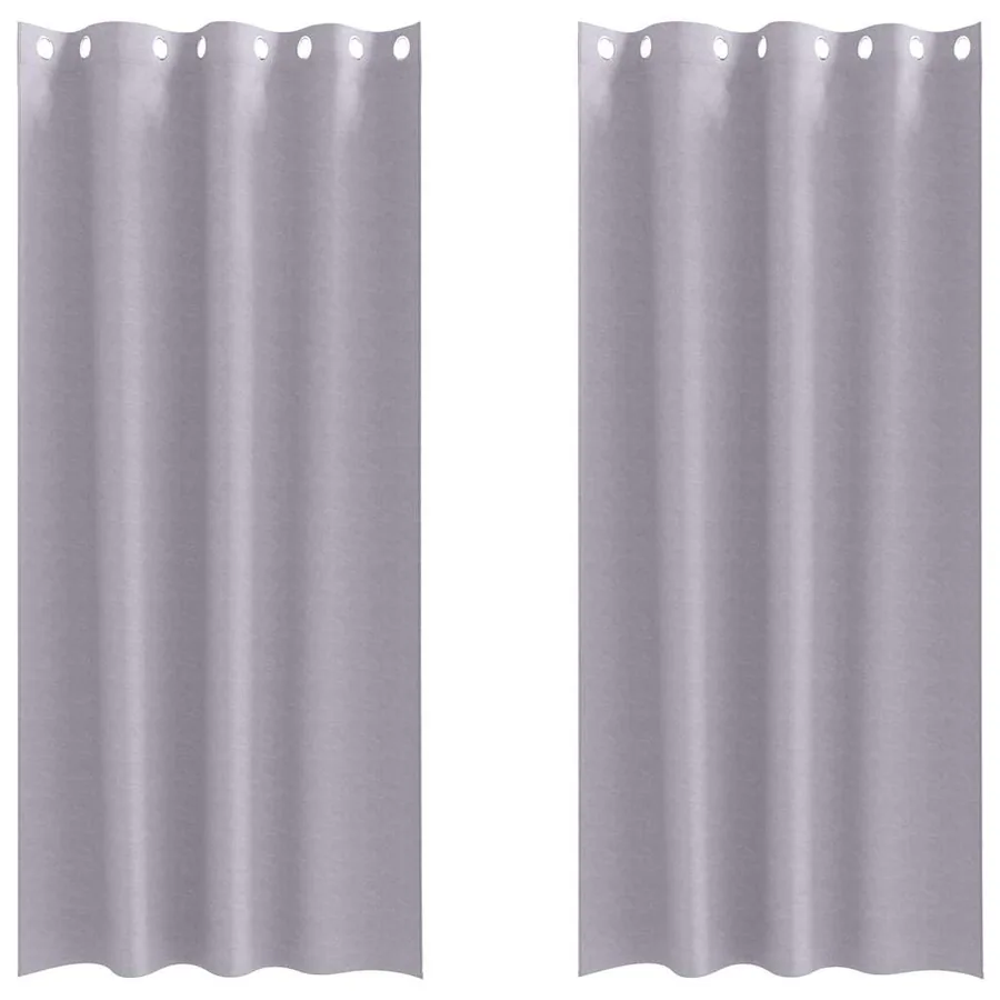 Rideaux occultants avec anneaux 2 pcs Gris métal 225 x 140 cm - 2