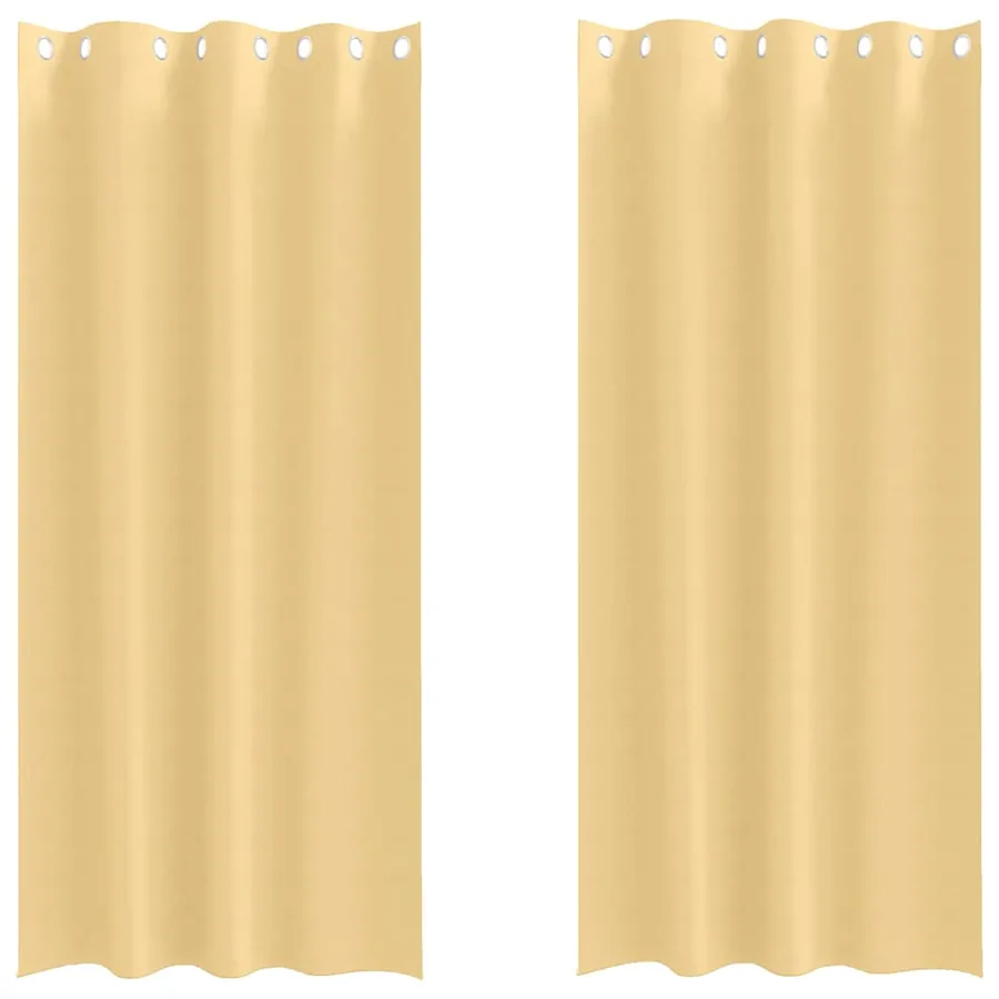 Rideaux occultants avec anneaux 2 pcs Beige 225 x 140 cm - 2