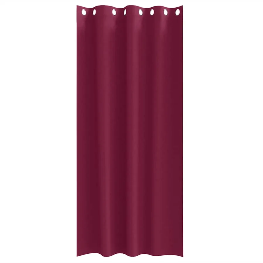 Rideaux occultants avec anneaux 2 pcs Bordeaux 260 x 140 cm - 4