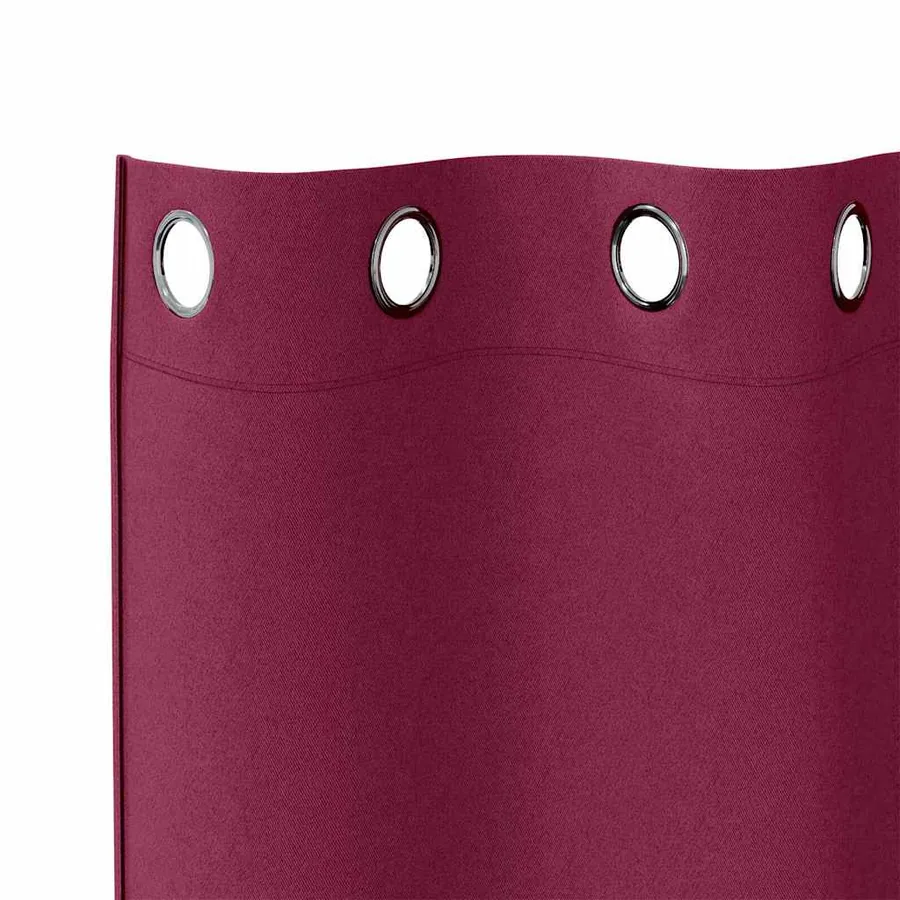 Rideaux occultants avec anneaux 2 pcs Bordeaux 260 x 140 cm - 5