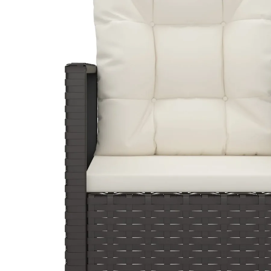 Mobilier d'extérieur 4 pcs avec coussins Résine tressée Noir - 6