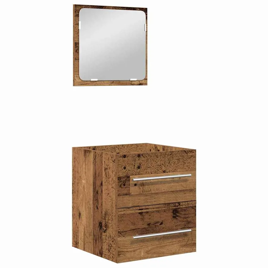 Ensemble de mobilier de salle de bain 2 pcs Bois Ancien - 5