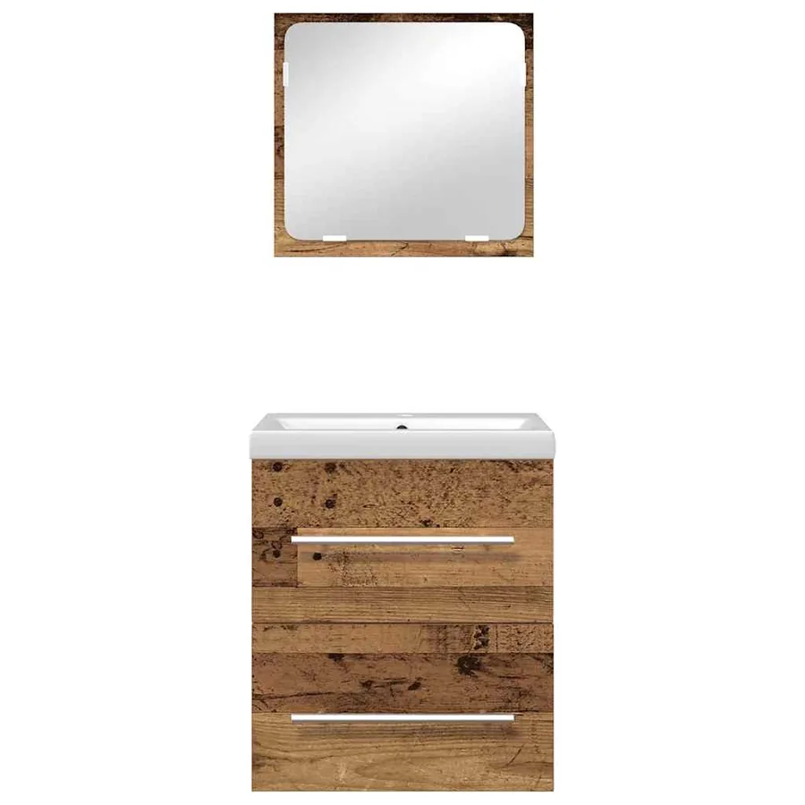 Ensemble de mobilier de salle de bain 2 pcs Bois Ancien - 7