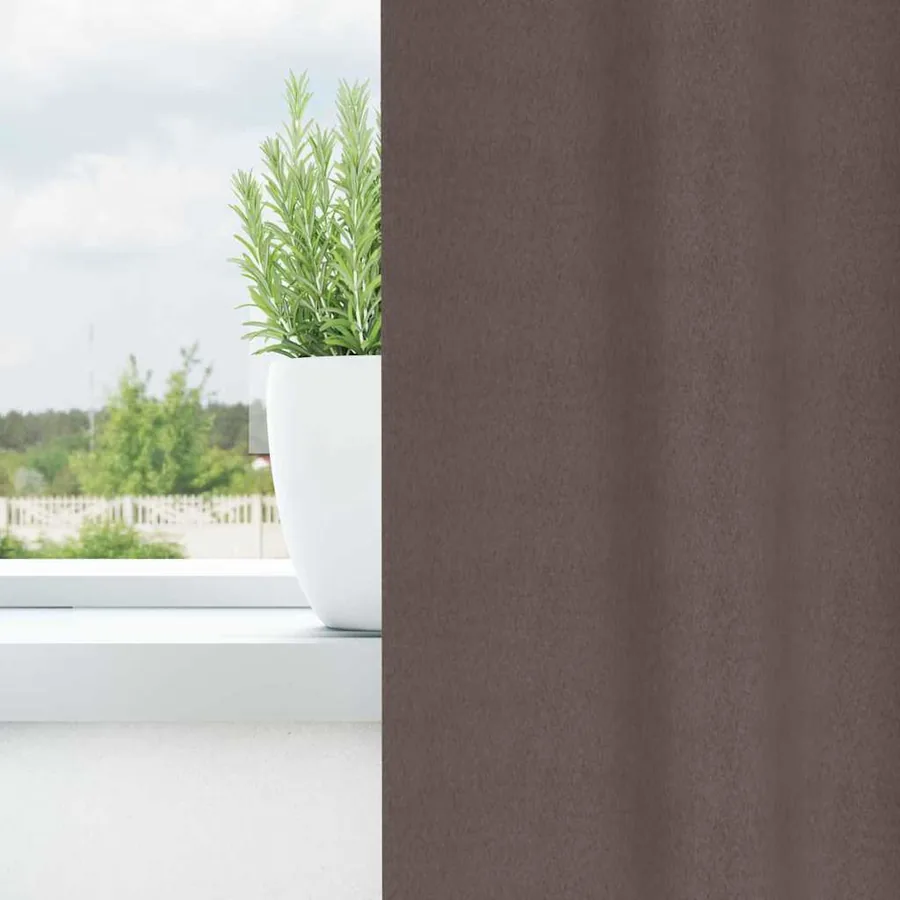 Rideaux occultants avec anneaux 2 pcs Marron foncé 245 x 140 cm - 3