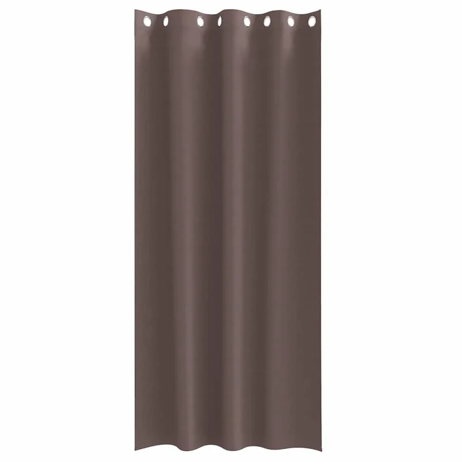 Rideaux occultants avec anneaux 2 pcs Marron foncé 245 x 140 cm - 4