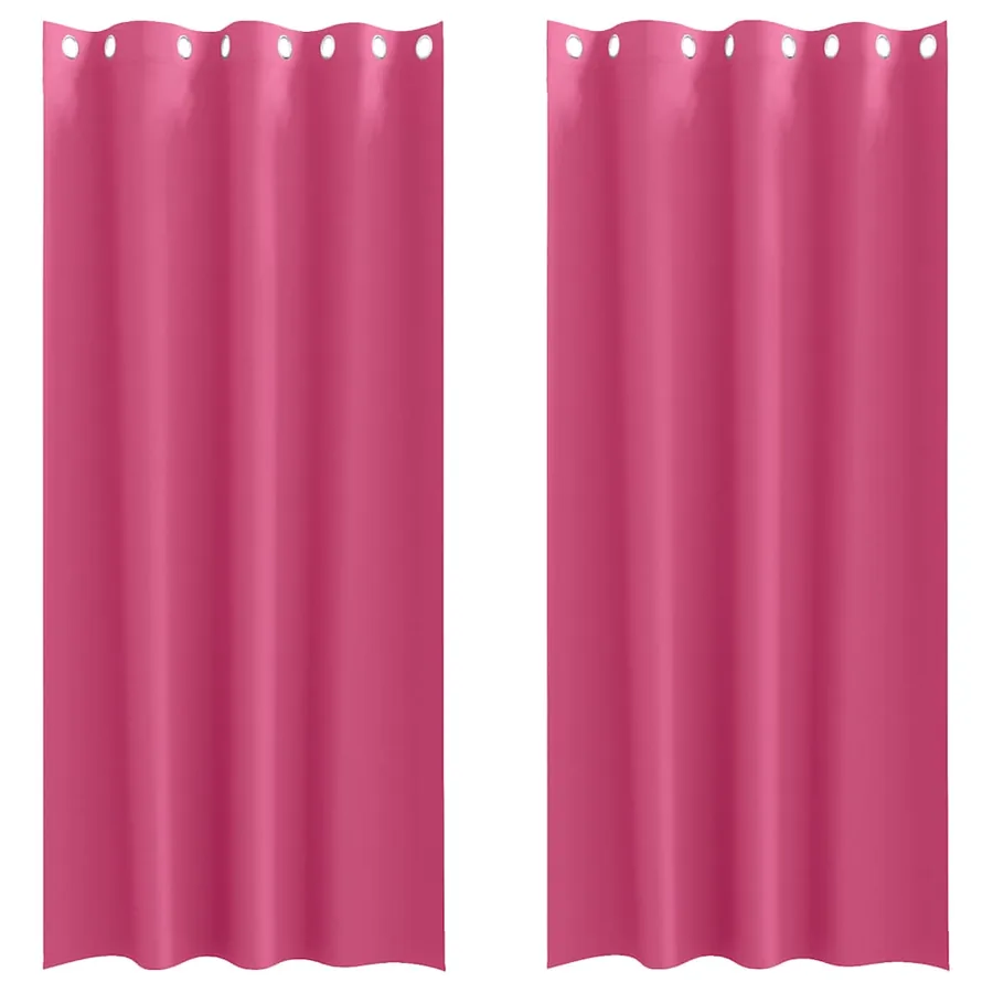 Rideaux occultants avec anneaux 2 pcs Rose vif 260 x 140 cm - 2