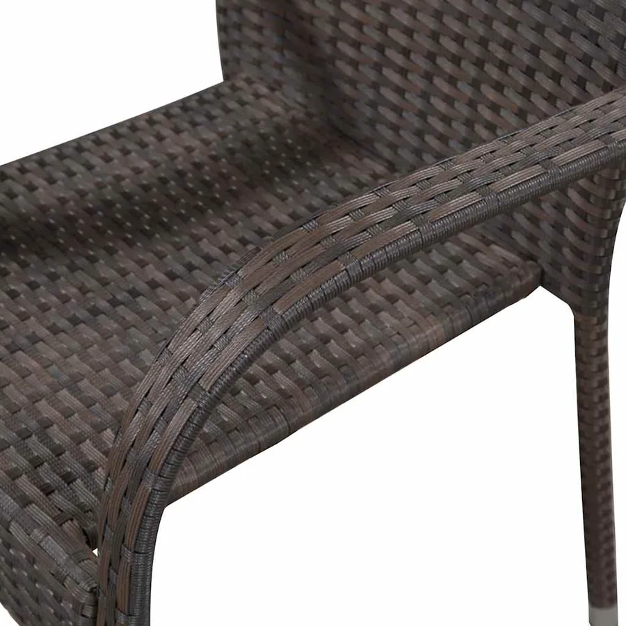 Ensemble à manger de jardin 7 pcs Marron - 8
