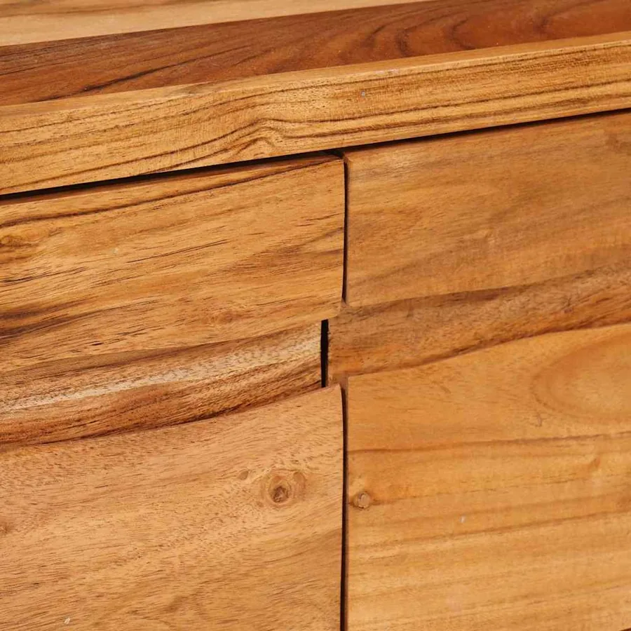 Meuble TV Marron 110 x 30 x 40 cm Bois d'Acacia Massif - 10