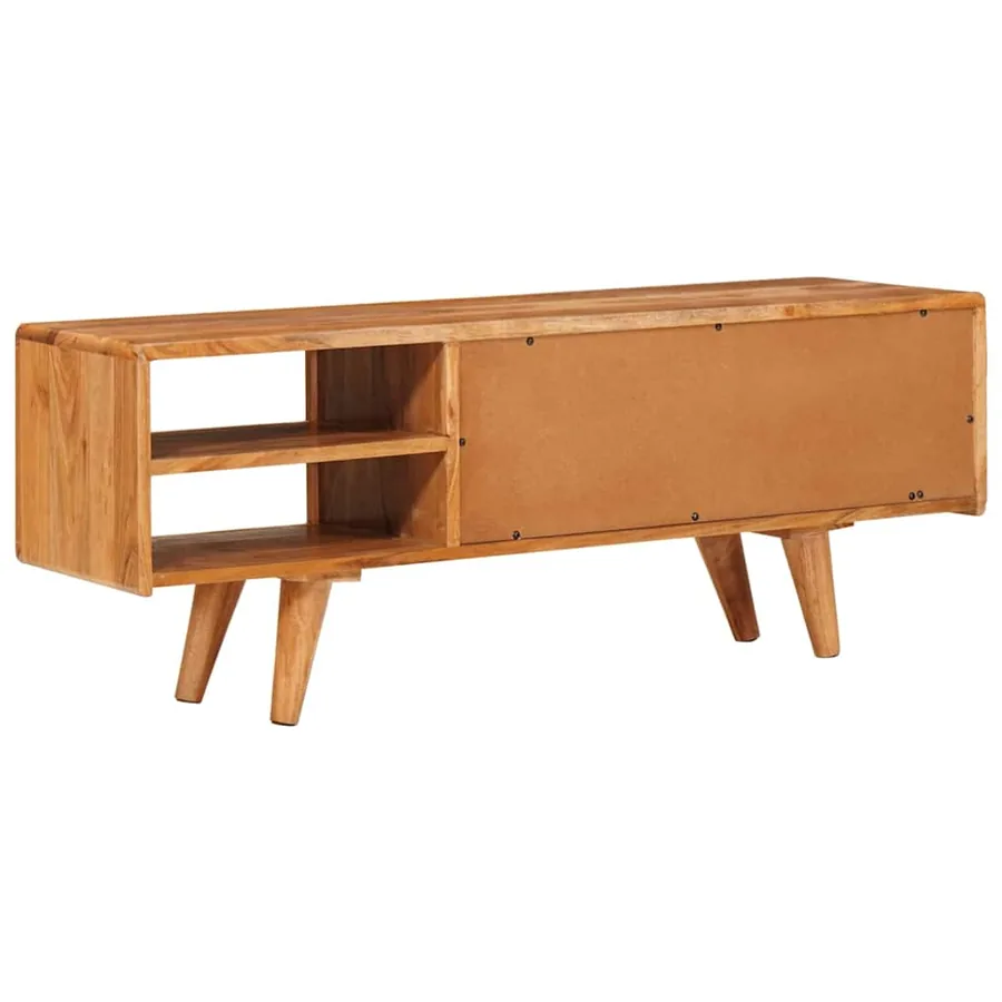 Meuble TV Marron 110 x 30 x 40 cm Bois d'Acacia Massif - 7