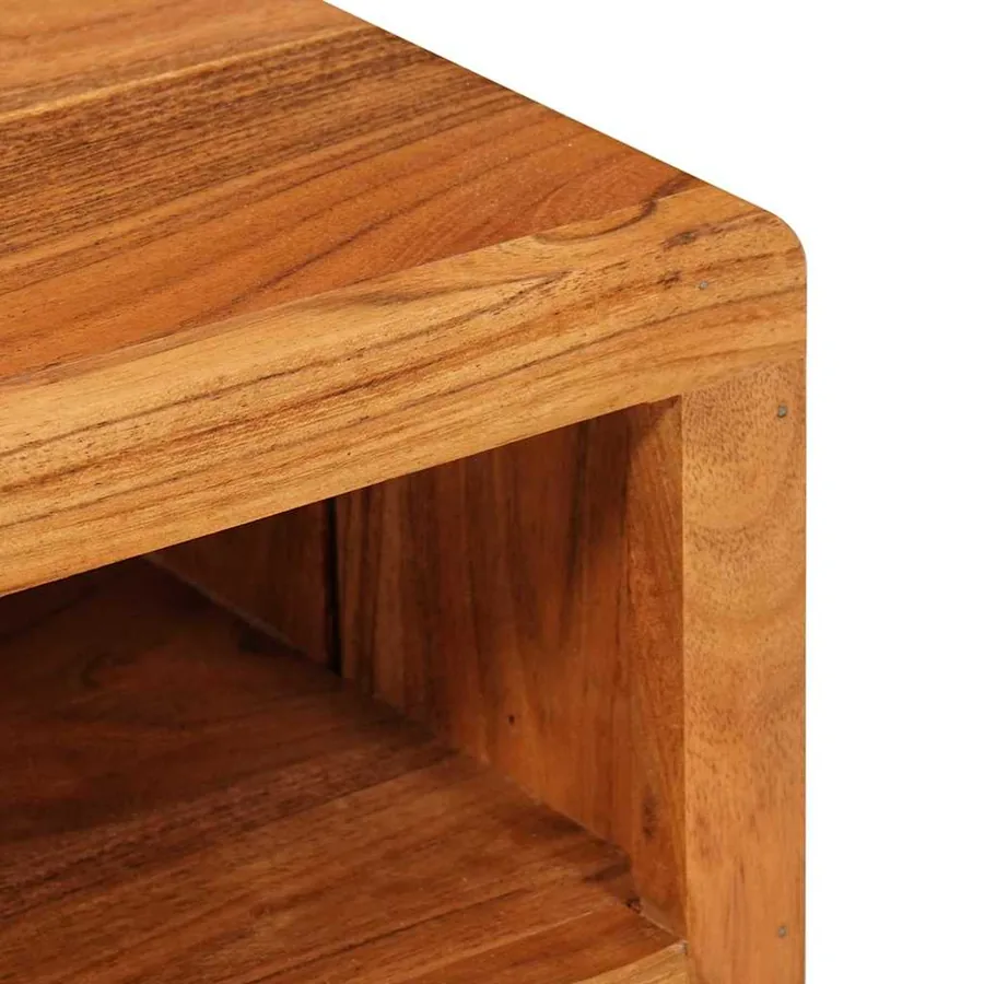 Meuble TV Marron 110 x 30 x 40 cm Bois d'Acacia Massif - 8