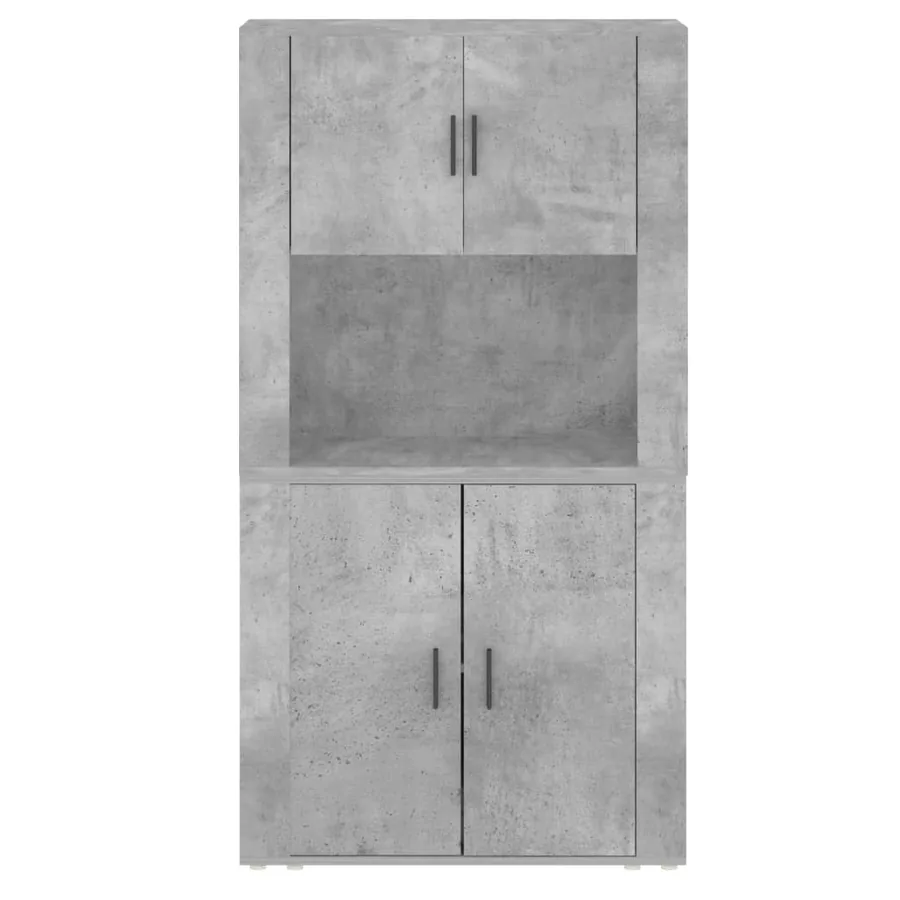 Buffet haut Gris béton Bois d'ingénierie - 8