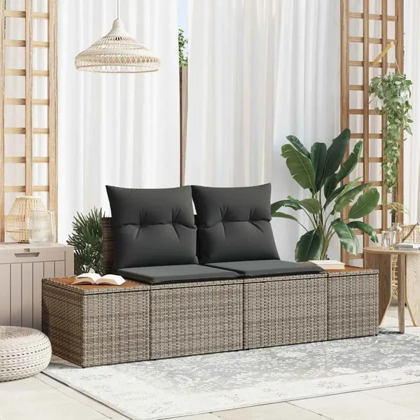 Canapé de jardin Gris 184 x 62 x 85cm polyrotin